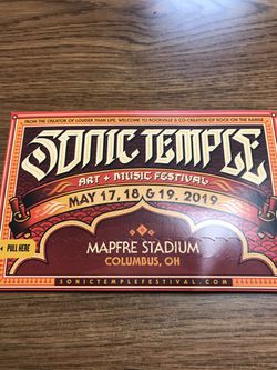2 Sonic Temple Saturday Tickets