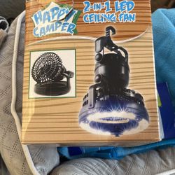 Happy camper ceiling fan with light