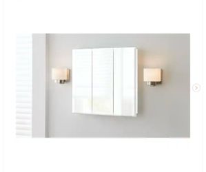 Glacier Bay 24.4 in. W x 25.2 in. H Rectangular Medicine Cabinet with Mirror in Silver - Neq
