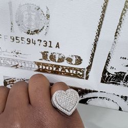 Heart White Gold Diamond Ring 