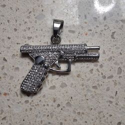 14k GOLD Filled over Stainless Steel Pew Pew Pendant