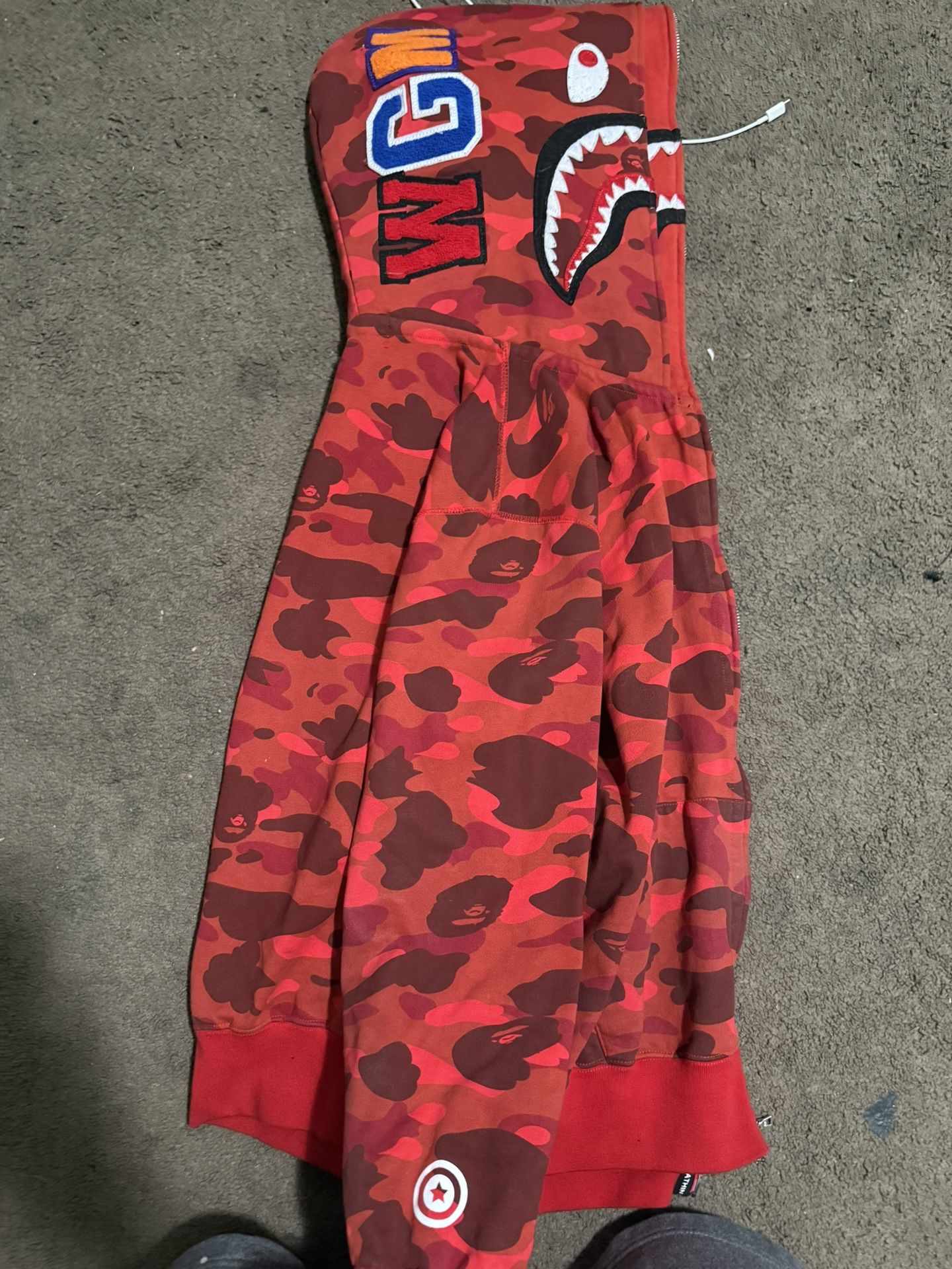 Bape Color Camo Shark Wide Full Zip Double Hoodie