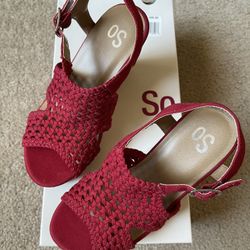 SO Wedge Sandals. Red. Size 5.5 . OBO 