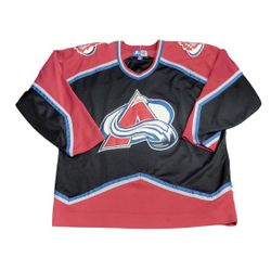 Vintage STARTER Colorado Avalanche Black NHL Hockey Jersey Alternate Size XL