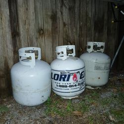 3 Empty Propane Tanks