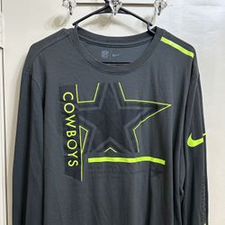 Nike Dri-Fit Dallas Cowboys Volt Performance Long Sleeve Doomsday Defense T Shirt Size XL