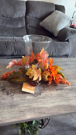 Hunter and Cuba St. Fall Harvest Hurricane Candle Holder Centerpiece