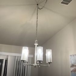 Hanging light fixture.
