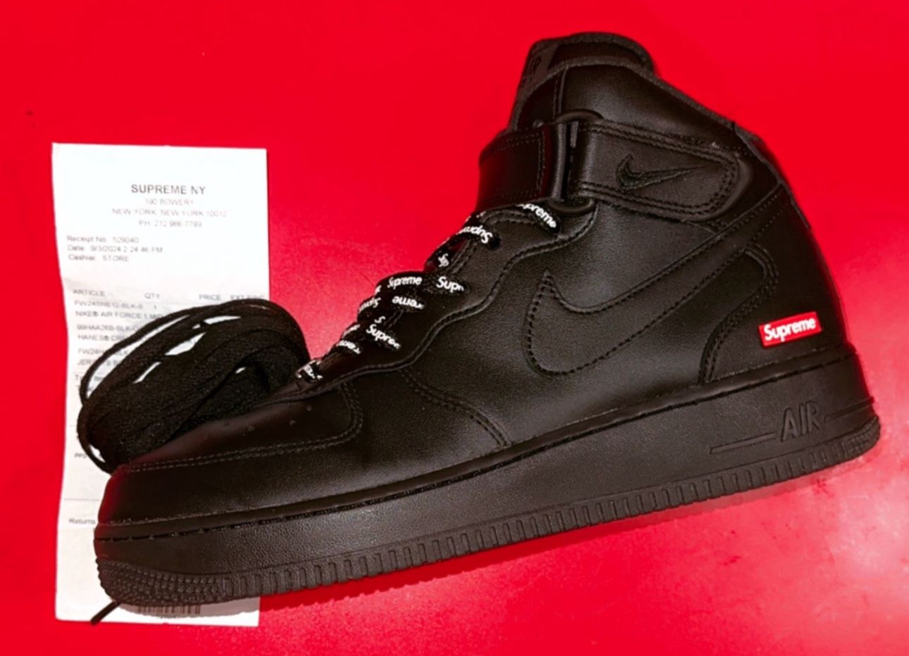 Nike Air Force Mid Supreme Black Size