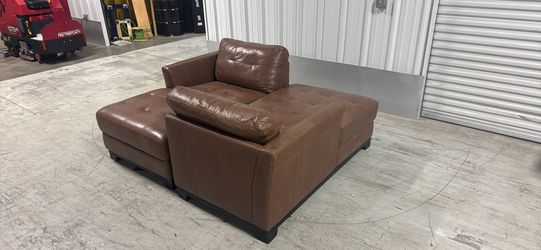 🔥 Beautiful Brown Leather Modular Lounge Set – Priced to Move! 🔥