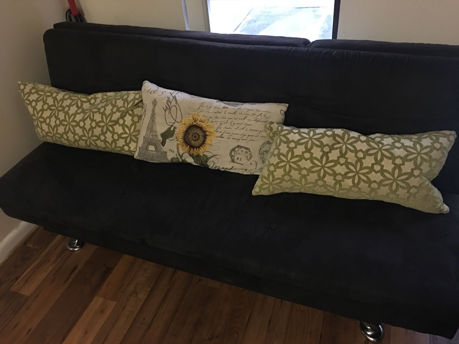 A sofa with bed