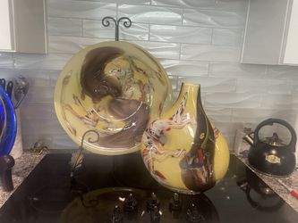 Murano Platter And Bottle 