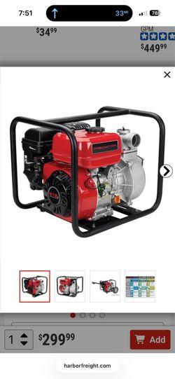 PREDATOR 2 in., 212cc Gasoline Engine Semi-Trash Water Pump, 158 GPM