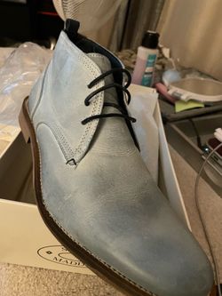 Men’s Leather Chukka boots- Sky Blue size 8 /41