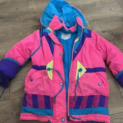 VTG 90’s Neon Storm Stopper Rothschild  Ski Jacket Coat Size small 7-8  The jacket has some little stains check on pictures
