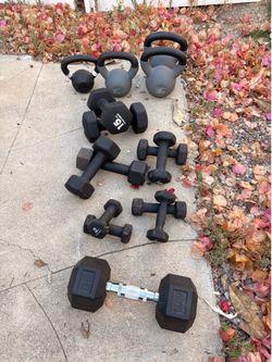 Lot of dumbbells all sizes