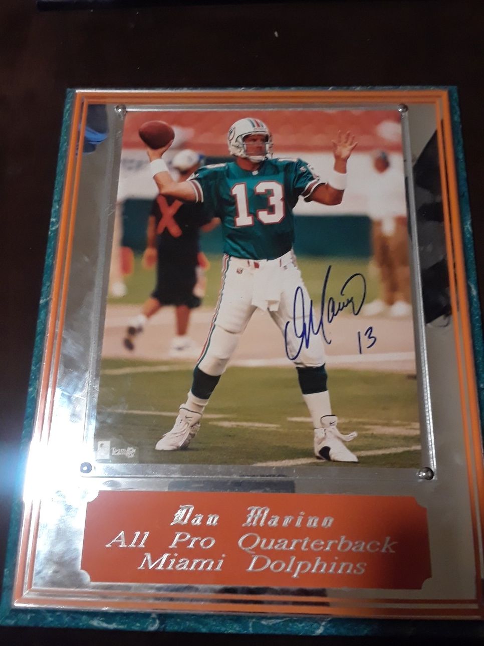 Dan Marino autographed plaque