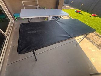 Two folding tables