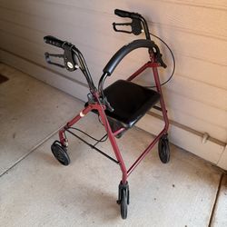 Drive Medical Durable 4-Wheel Rollator with 7.5" Casters, Red Price is firm