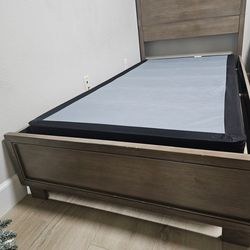 Modern Twin Bed Set w/ Box Spring & Nightstand – Great Condition $200 OBO