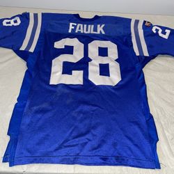 Authentic Marshall Faulk Wilson Jersey Indianapolis Colts Mens 44 Sewn Euc Blue