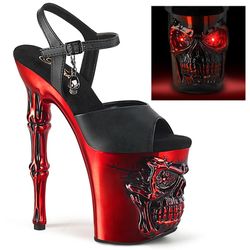Rapture red and black skull pleaser exotic dance shoes