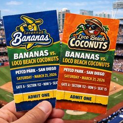 2 Tickets Coconuts Vs Savannah Bananas Petco Park Mar 21st 2026