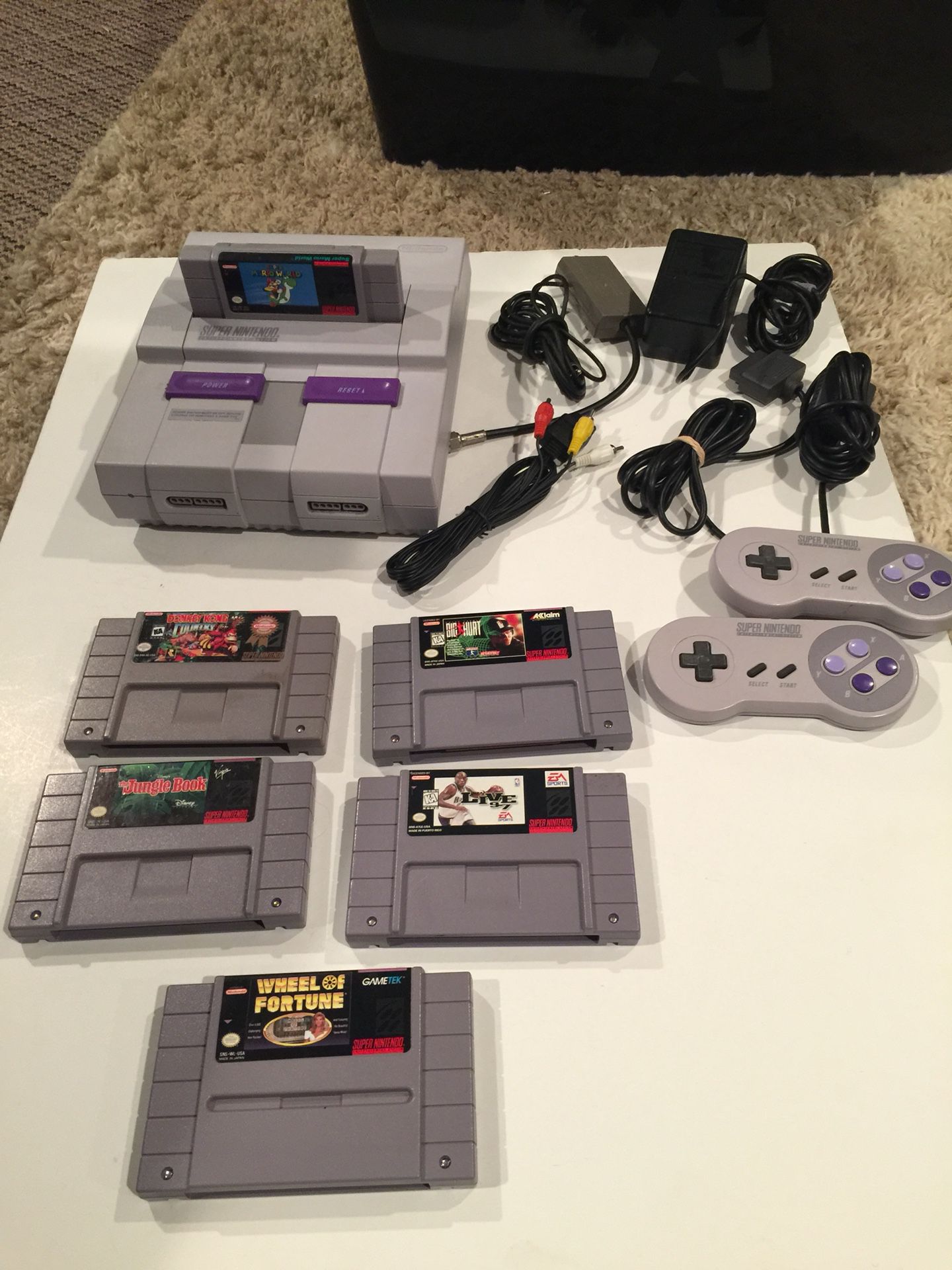 Super Nintendo with 6 Games