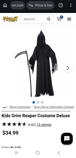 Medium Reaper Halloween Costume M. (8-10)