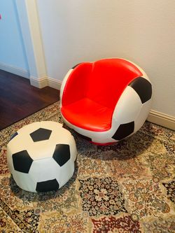 Great condition soccer swivel chair with ottoman