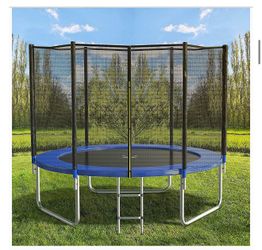 8FT  Trampoline with Safety Enclosure Net，Outdoor Trampoline with Basketball Hoop, Heavy Duty Jumping Mat and Spring Cover Padding for Kids and Adults
