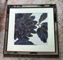 Two framed floral prints