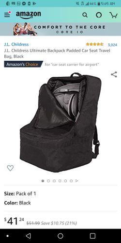 Ultimate padded travel car seat bag