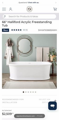 66" Halliford Acrylic Freestanding Tub