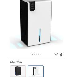 Small Household Dehumidifier, Efficient Dehumidification, Colorful Atmosphere Lights, Ultra-Quiet, Suitable for Bedroom and Basement,White