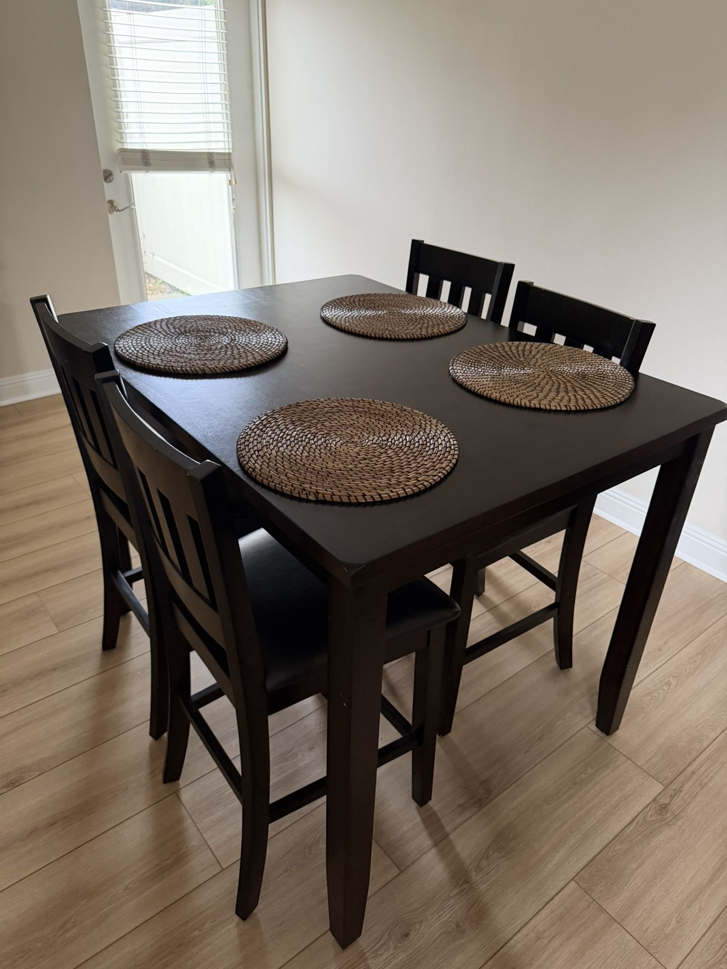 Dark Espresso High table with four chairs