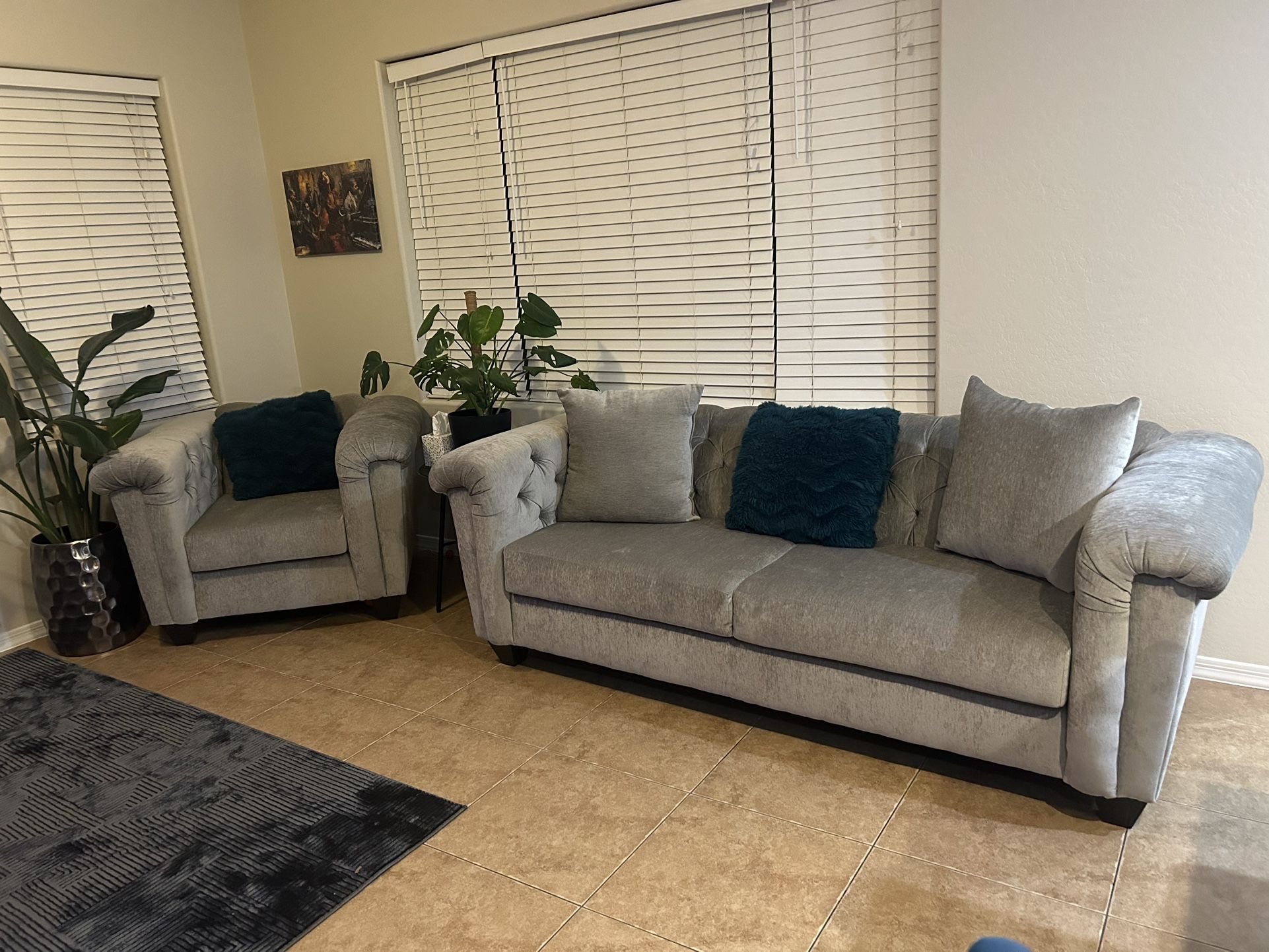 Sofa and side chair