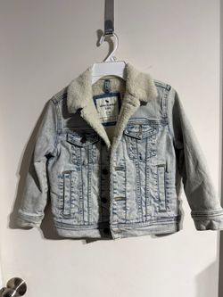 GUC Abercrombie kids denim Sherpa jacket size 5/6