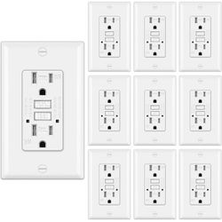 15 Amp WR GFCI Outlet Outdoor Weather-Resistant GFI Receptacle (10 Pack)