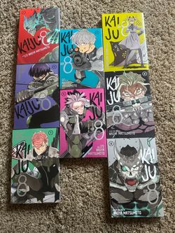 Kaiju no 8 mangas vol 1-8 & Attack on Titan Omnibuses