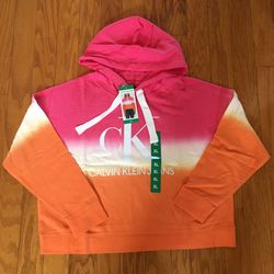 NWT CK Jeans women Dip Dye hoodie Size XL
