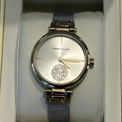Anne Klein Women’s Two-Tone Mesh Bracelet Watch Silver Dial – 33 mm Case