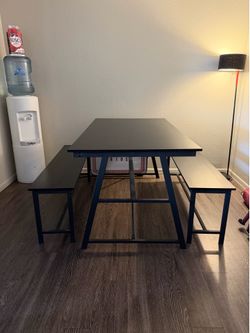 Dining table with bench picnic style + outdoor