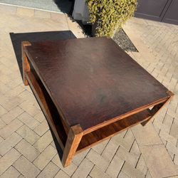 Leather Top Coffee Table 