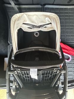 Bugaboo Bee 6 Single Stroller Black/Beige Canopy Swivel Wheels Rubber Tires