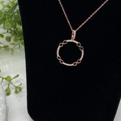 925 Silver With Rose Gold Infinity Necklace