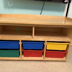 Shelf With Storage Cubbies 