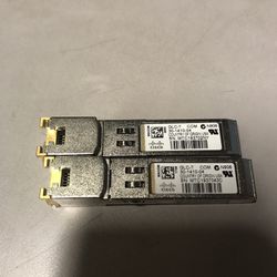 Lot of 2 Cisco GLC-T / 30-1410-04 1000Base SFP Mini GBIC Transceiver Module 1 GBPS 