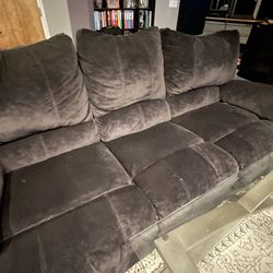 Free Black Velour Recliner And Couch Without Power Cables