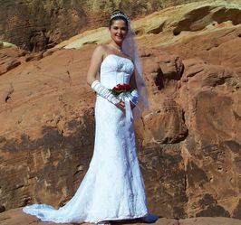 Wedding dress Oleg Cassini collection. 2 piece mermaid wedding gown.